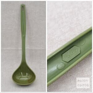 Vintage FOLEY Kitchen Utensil 11" Avocado Green Plastic Ladle Spoon Cooking